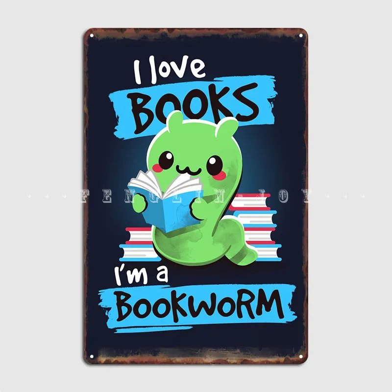 

Bookworm Metal Sign Club Home Funny Plaques Club Bar Tin Sign Poster