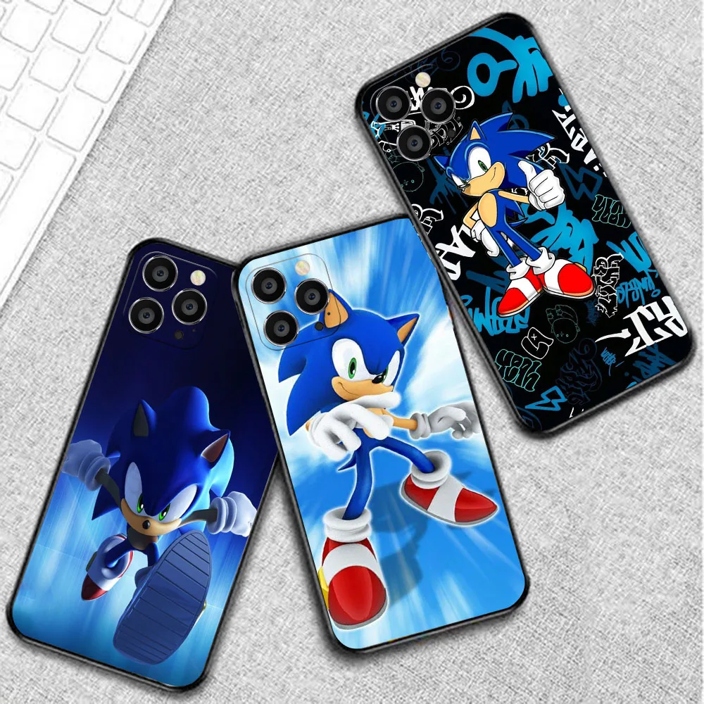 AU-11 Мультфильм Cute S-Sonics Black чехол для Moto G40 G60 G51 G41 G G50 G60S G42 G71 G52 E32 Edge 20 30 Lite Pro