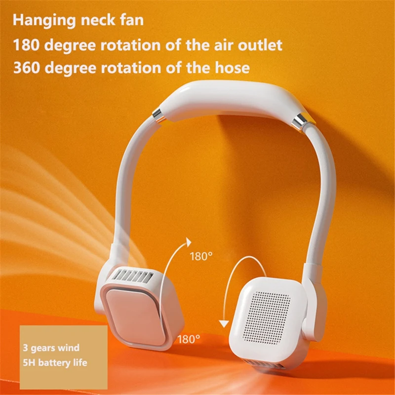 

Bladeless Hanging Neck Fan 4000Mah USB Rechargeable Mini Air Cooler Ice Sense Cooling Fan