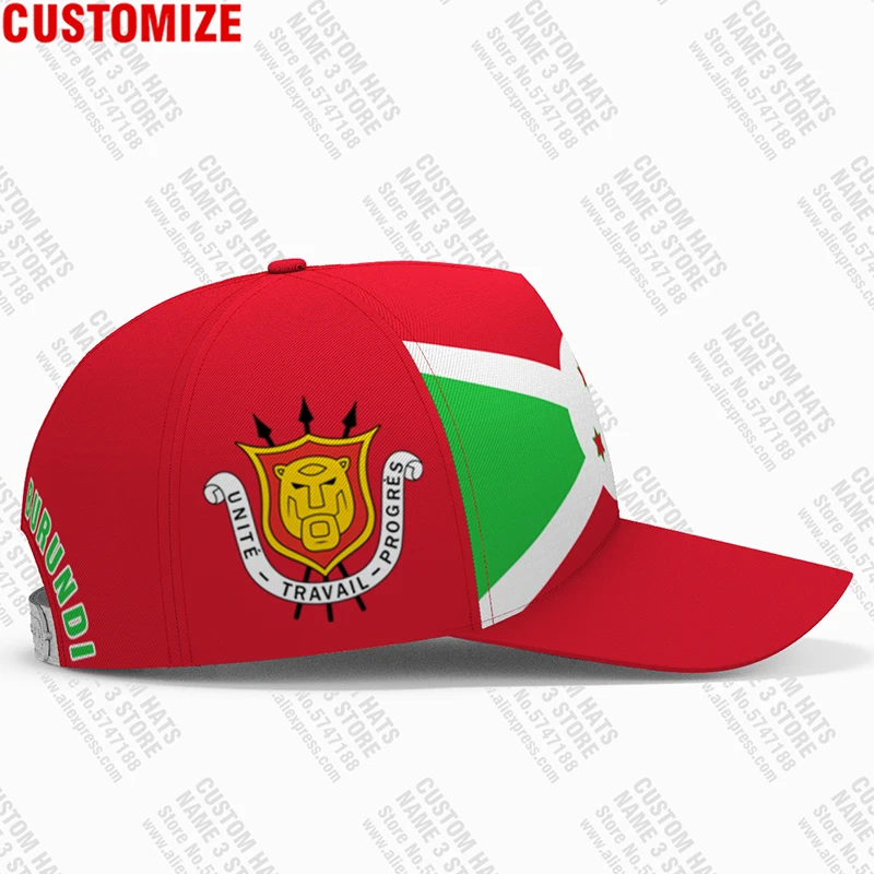 Бейсбольные кепки Бурунди на заказ имя номер логотип команды шляпа Bdi Country Travel
