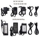 Адаптер питания для ЕССШАВеликобританииАвстралии, трансформатор переменного тока 100-240 В в 5 В, 12 В, 24 В постоянного тока, 1 А, 2 А, 3 А, 4 а, 5 А, 6 А, 10 А, преобразователь светильник а светодиодной ленты