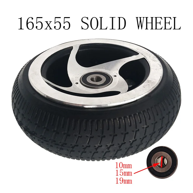 

165x55 Solid Tire,6.5 Inch Wheels with Hub Bearings for Mini Electric Scooter Balance Bike Explosion Proof Solid Tire Parts