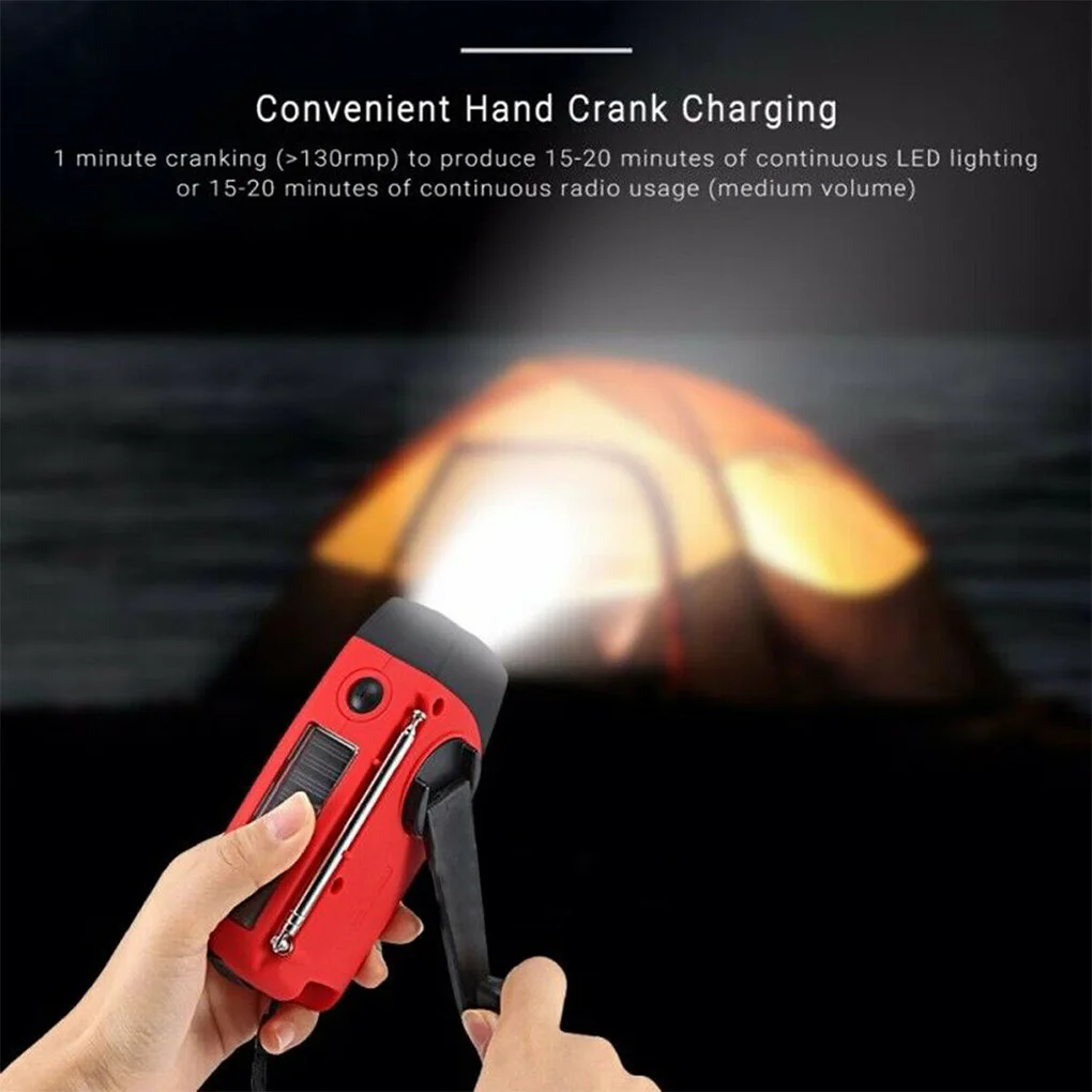 hand crank radio receiver rechargeable waterproof emergency led flashlight multifunctional phone charger green free global shipping
