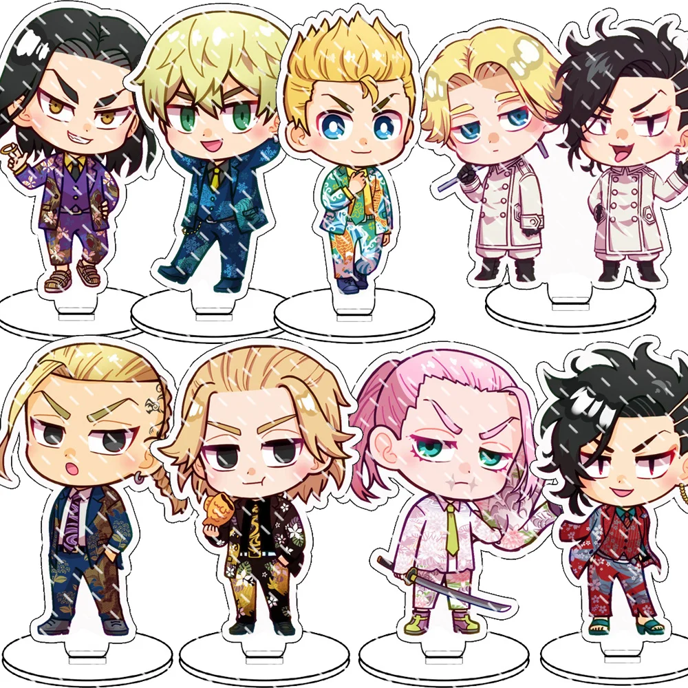 

Anime Tokyo Revengers Figure Cosplay Acrylic Stand Ran Rindo Haitani Original Doujin Model Plate Fans Gifts Collection 8CM New