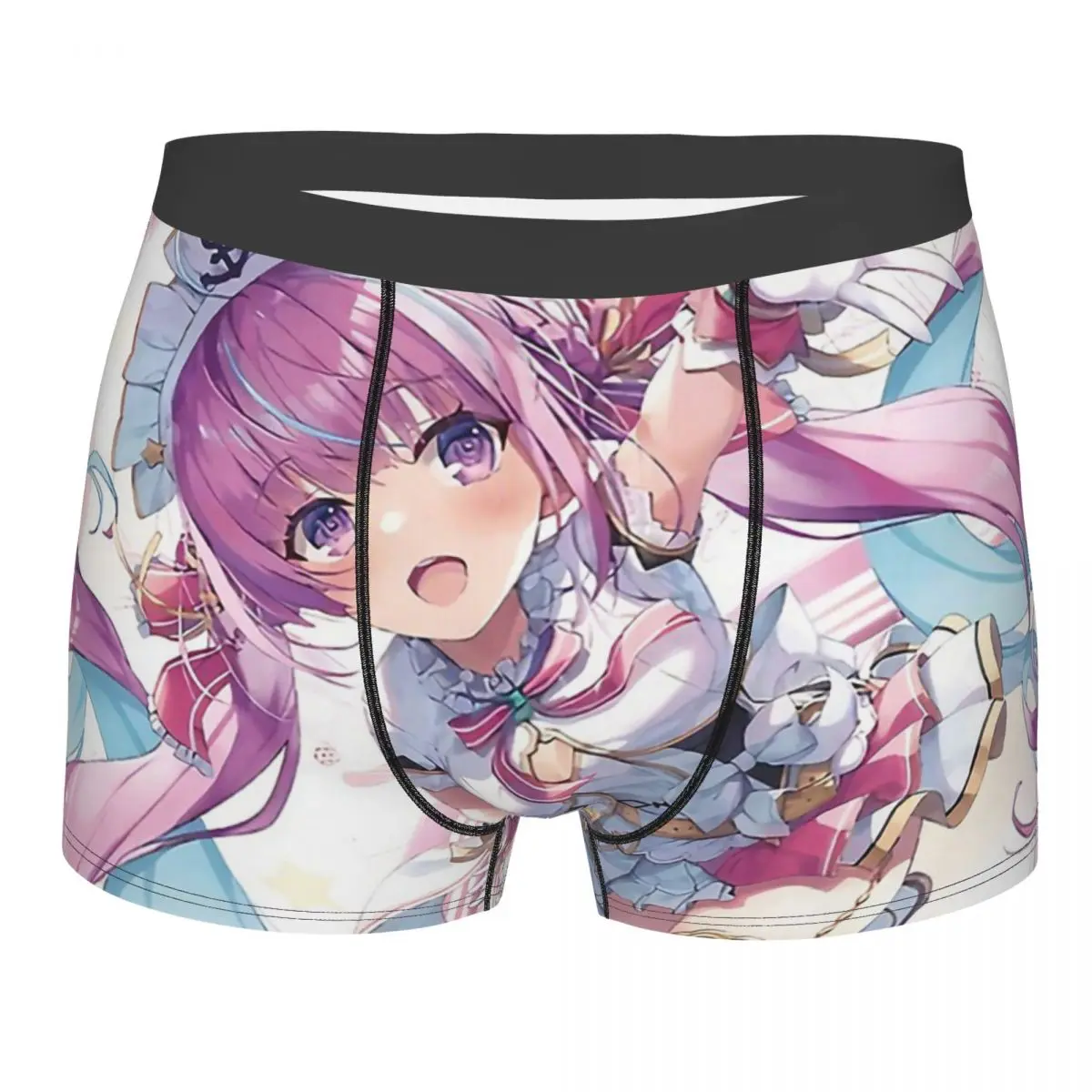 

Minato Aqua Classic Men Boxer Briefs Underpants Hololive Virtual Host Group Box Highly Breathable Top Quality Sexy Shorts Gift