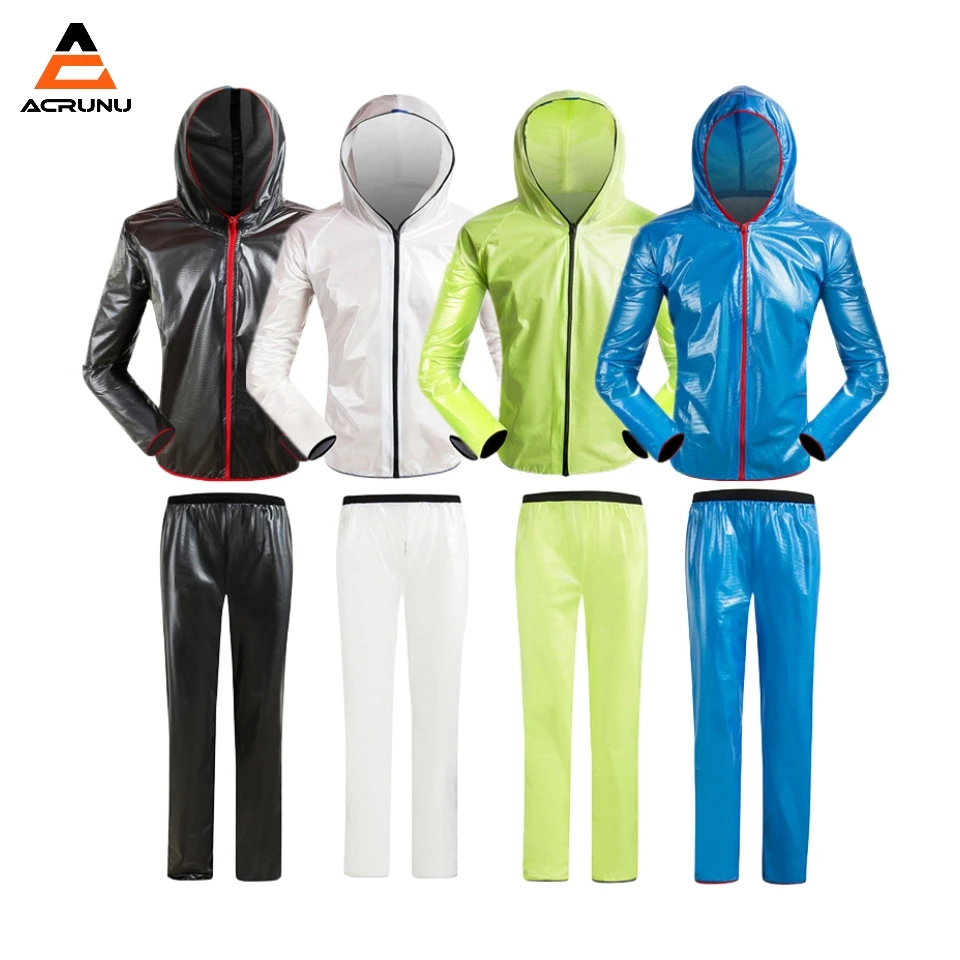 

ACRUNU Mountain Bike Raincoat MTB Bike Reflective Cycling Jacket Sets Outdoor Cycling Suit Men Waterproof Jersey Pants Suit