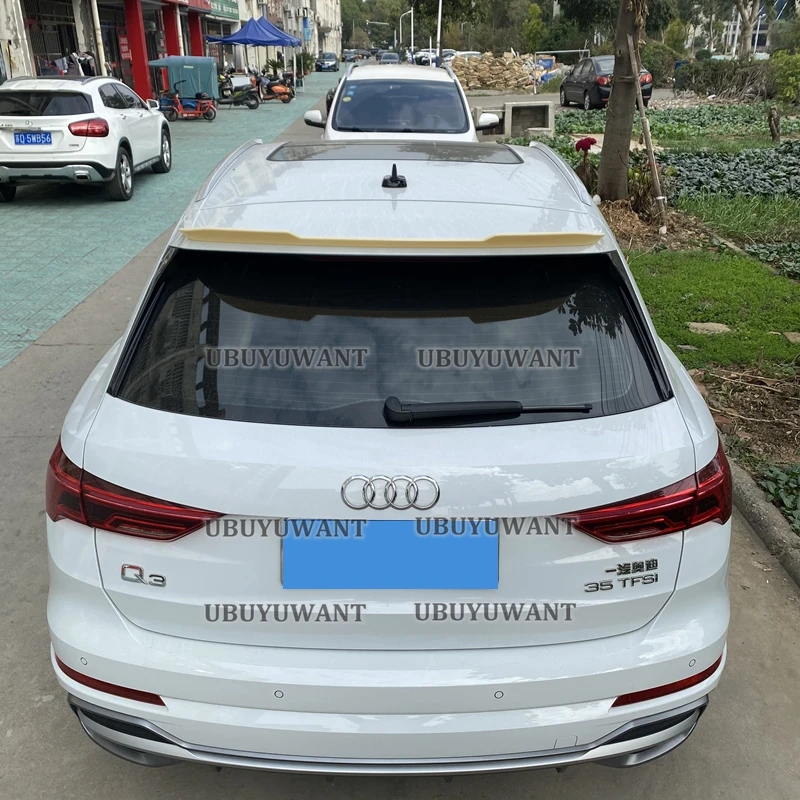 

For Audi Q3 2019 2020 2021 2022 ABS Plastic Unpainted Color Rear Roof Spoiler Trunk Wing Body Kit Parts