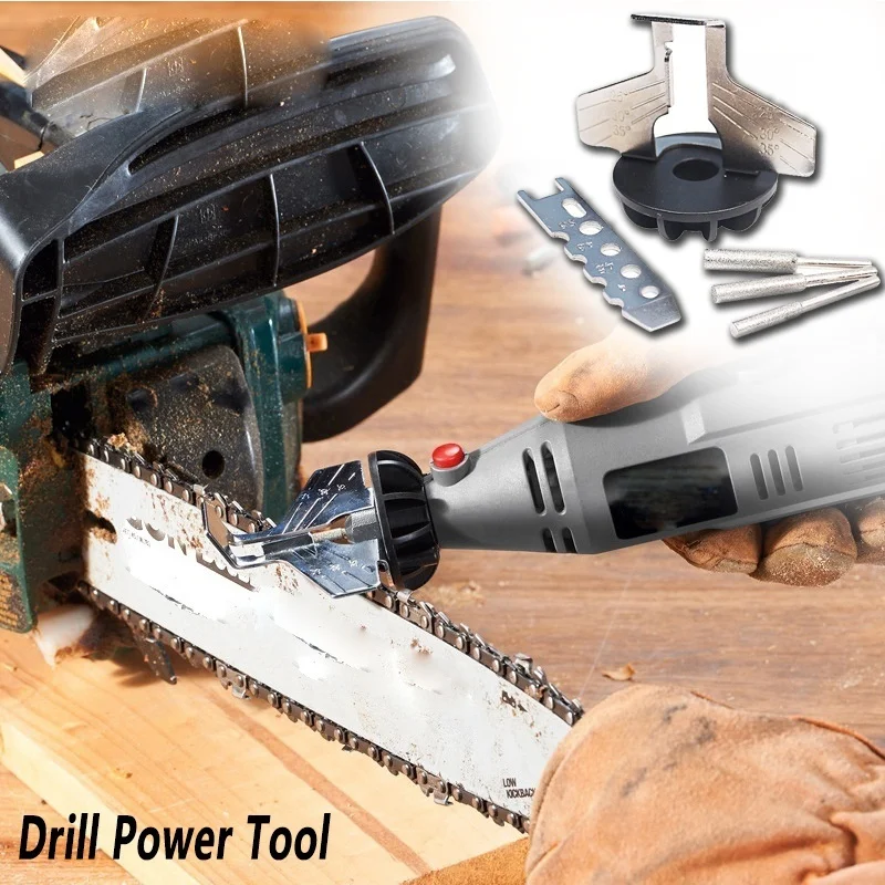 

Chainsaw Sharpening Kit Electric Grinder Sharpening Polishing Attachment Set Saw Chains Tool Drill Rotary Accessories Set