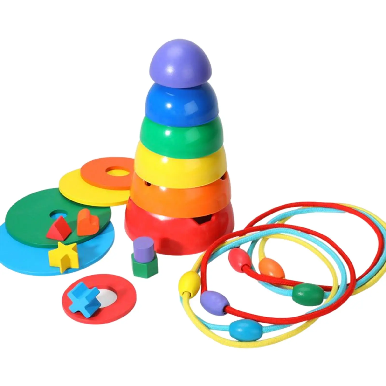 

Colorful Nesting Building Stacking Blocks Toy Educational for Babies Gifts