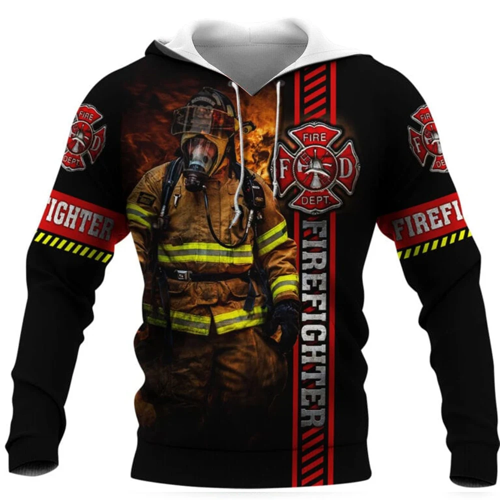 

CLOOCL Men Hoodie Firefighter Badge 3D Graphics Printed Women Sweatshirt Long Sleeves Zip Jacket Hooded Harajuku Style Pullovers