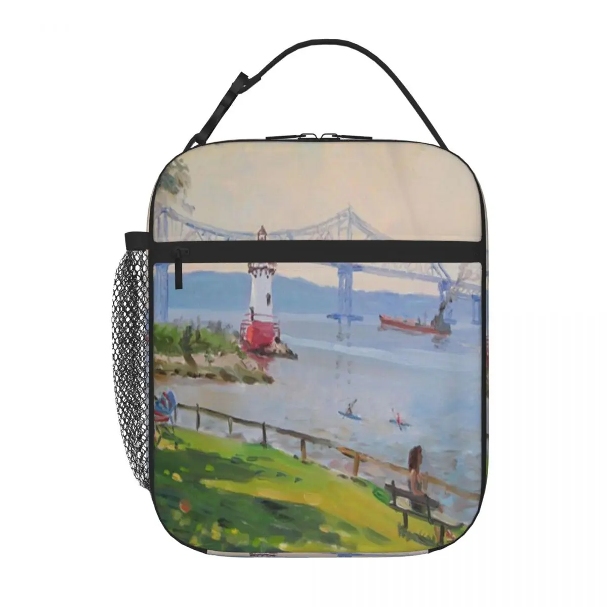 

Tappan Zee Bridge и светильник House Ylli Haruni, сумка для ланча, термо-сумка, сумка для ланча, женские сумки для ланча