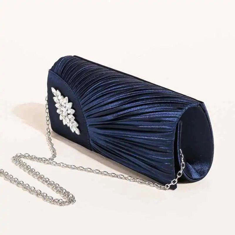 

Элегантная Вельветовая вечерняя сумка для женщин, роскошные праздничные сумки с украшением из страз, винтажные плиссированные вечерние кл...