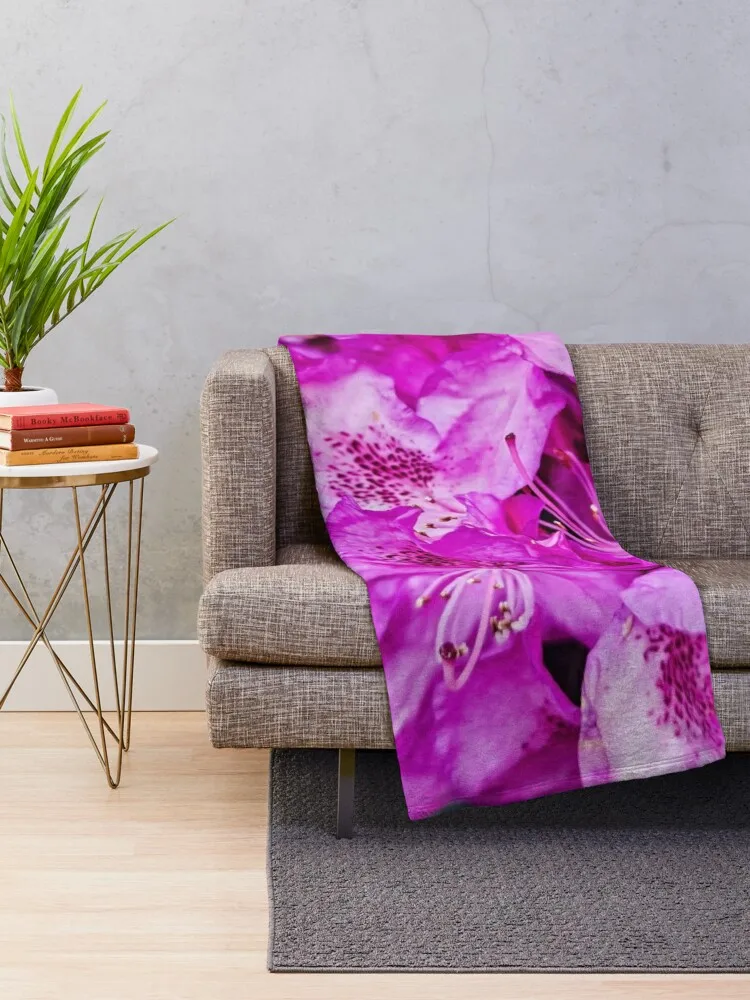 Розовое фиолетовое одеяло с азалией плед для кровати персонализированный