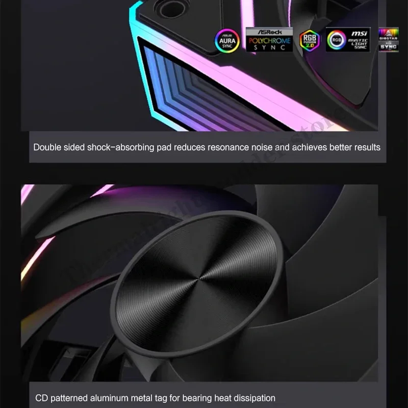 Бесконечное зеркальное RGB-освещение для компьютера 120 мм 12 см 5 В бесшумное