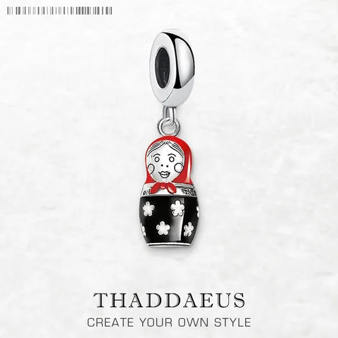 Шарм матрешка из серебра 925 Thaddaeus