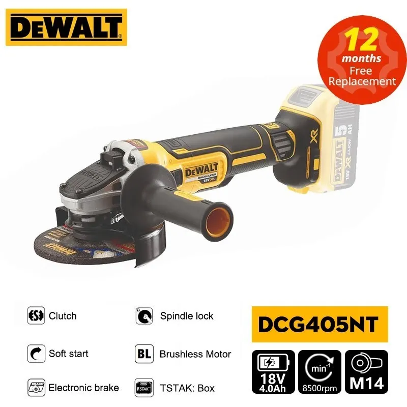 

DEWALT Angle Grinder DCG405NT Brushless 20V 125mm Rechargeable Cordless Power Tool BODY ONLY