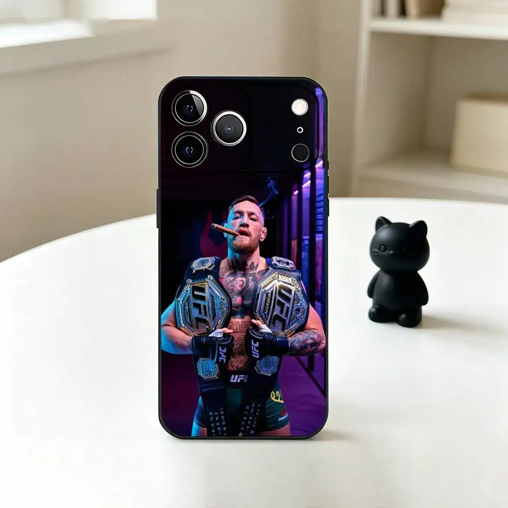 Чехол для телефона b-Boxing I-Ilia Fighting Topuria для iPhone 17, 16, 15, 14, 13, 12, 11 Plus, Pro Max, XS, мягкий силиконовый, черный (art.: 3920db6f3c3be) - 3920db6f3c3be
