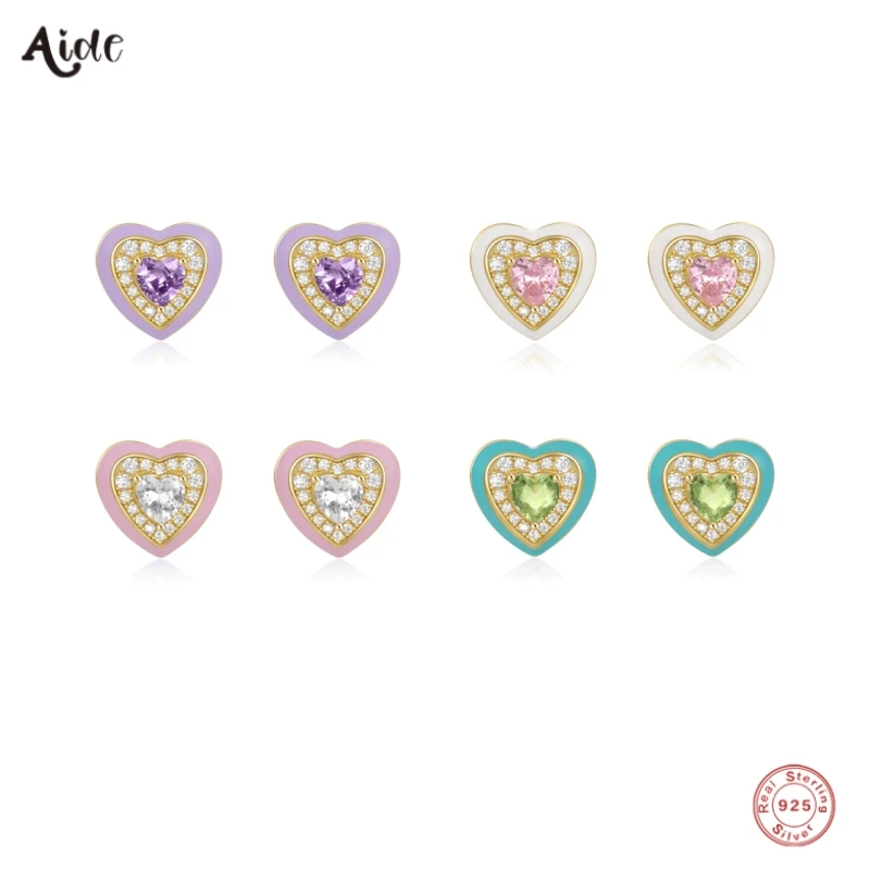 Женские серьги из серебра 925 пробы с цветной эмалью