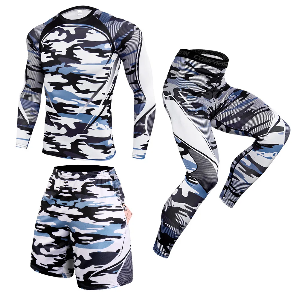 

Sports Suit Men's Cycling Wear Sweat Suits High Elastic Fitness Wear Men's Casual Sports Suit Three-piece Set Men Clothing Set