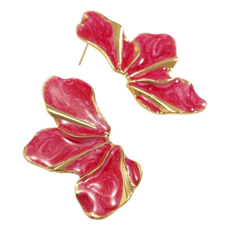 Современные серьги-капли неправильной формы с масляными цветами