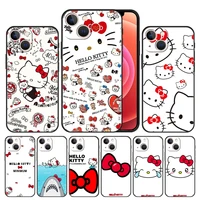 phone case cover for iphone 11 12 13 pro max xs 7 8 plus 6 5 se xr mini style print matte bag cell hello kitty line cute