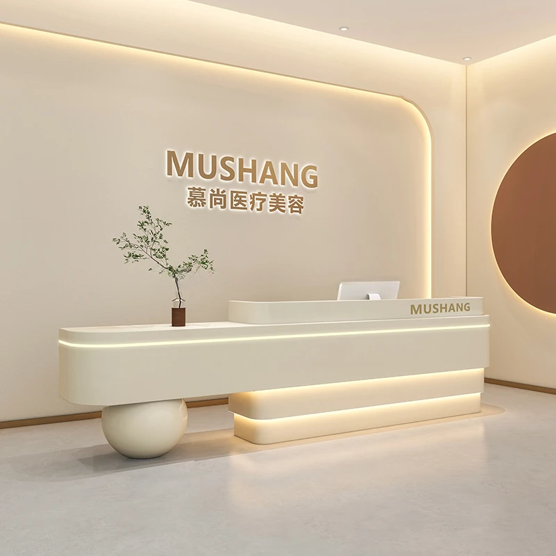 Кассира стоя офисный магазин стойка эстетический стол белый простой офис