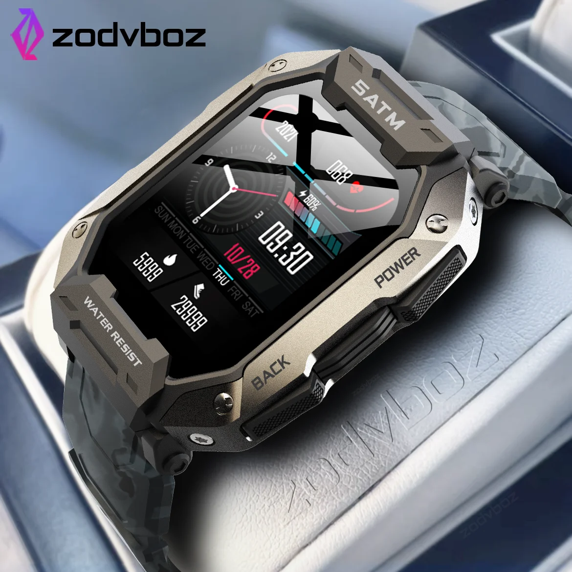 

ZODVBOZ 2022 New Smartwatch 5ATM Waterproof Sport Fitness Tracker Outdoor Smart Watch Men For Swimming Watches For Android IOS