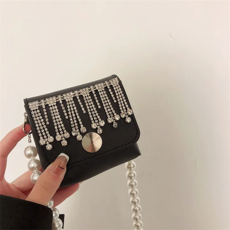 

Женская сумка-Кроссбоди на цепочке, с жемчугом