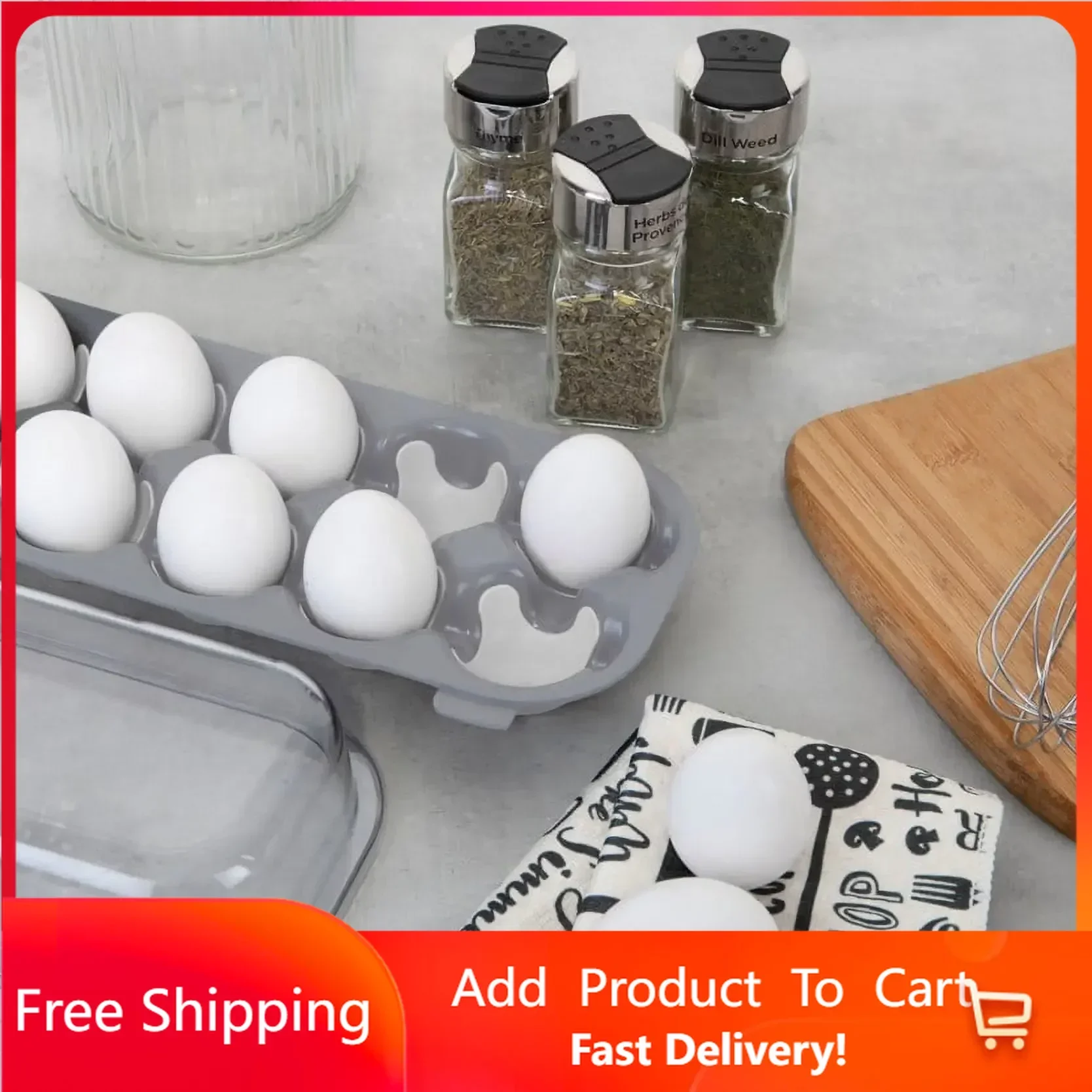 

4 Pack Plastic 12 Egg Holder Container, Storage Containers, Kitchen Storage, Kitchen Organizer, Plastic Storage Containers Rapid