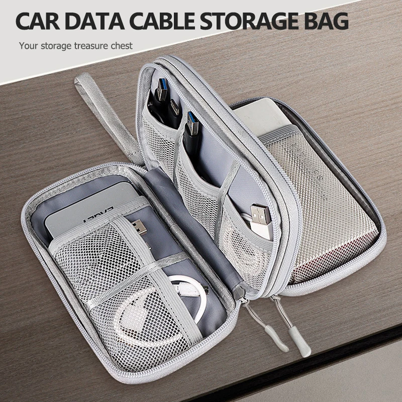 Фото Сумка-органайзер для хранения наушников, кабелей и инструментов для автомобилей KIA Cerato, Proceed, Forte, Stonic, Picanto, Ceed, GT Line, Rio, K9, K3. №3