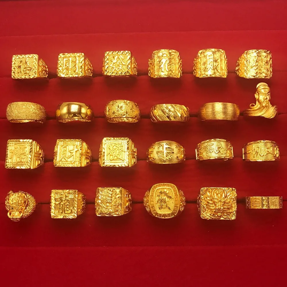

More Than 2022 Men's Rings 1:1 Authentic Imitation Gold Plated Imitation Gold In Nansha, Vietnam De Oro Anillo