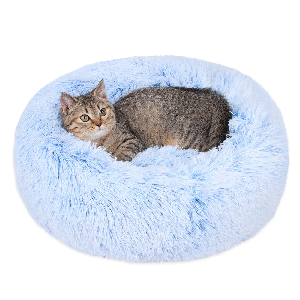 

Round Cat Beds House Soft Long Plush Best Pet Dog Bed For Dogs Basket Pet Products Cushion Cat Bed Cat Mat Animals Sleeping Sofa