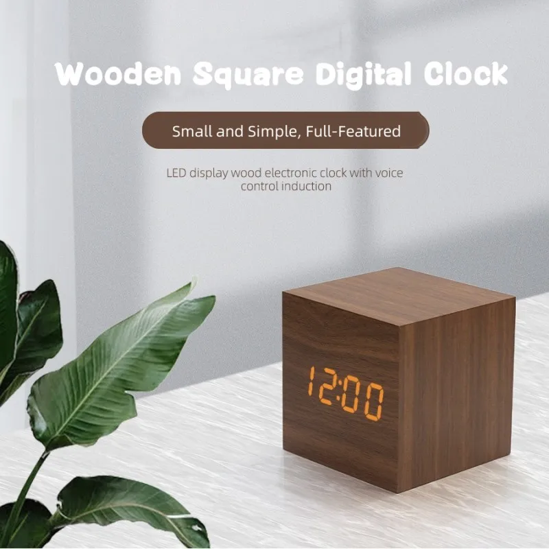 Cube Triangular Prism Retro Watch Bedside Voice Control Smart Alarm Clocks Desktop Decorations