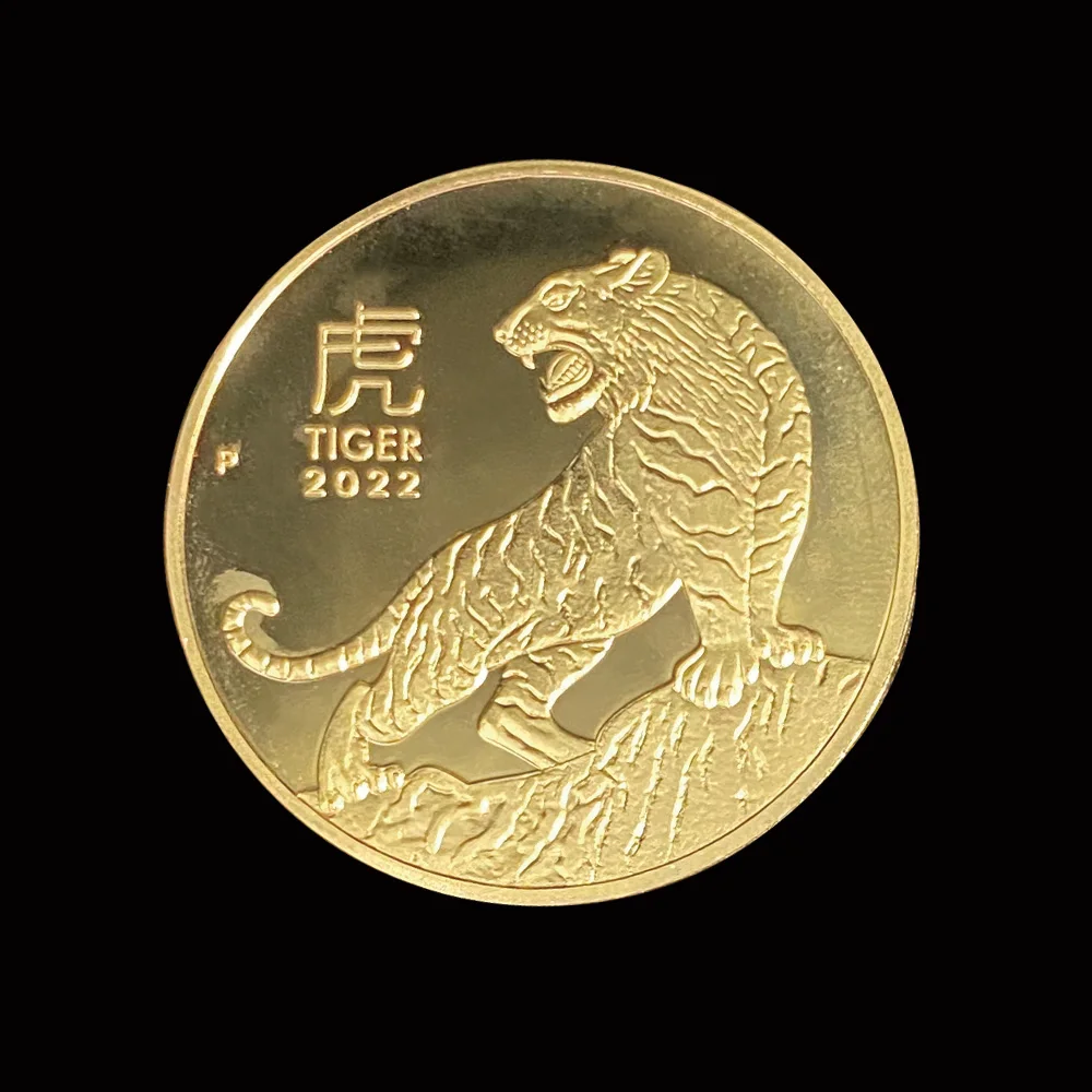 2022 г. золотая монета тигра Элизабет II памятные монеты австралии празднование