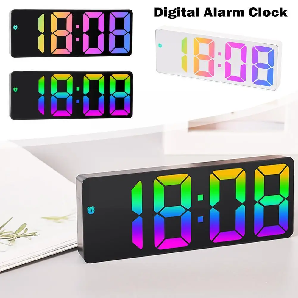 Color Fonts Led Alarm Clock For Bedroom Electronic Led Desktop Clock Display G2t2