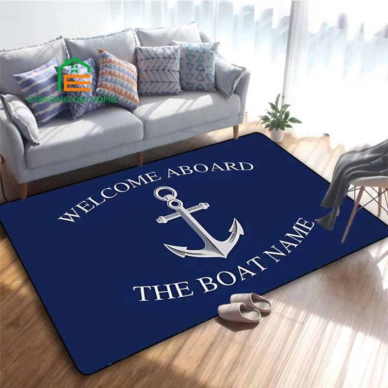

Nautical Anchor Pattern Rug for Bedroom Living Room Carpet for Kitchen Floor Mats Home Decor Non-Slip Floor Pad Rug 15 Sizes