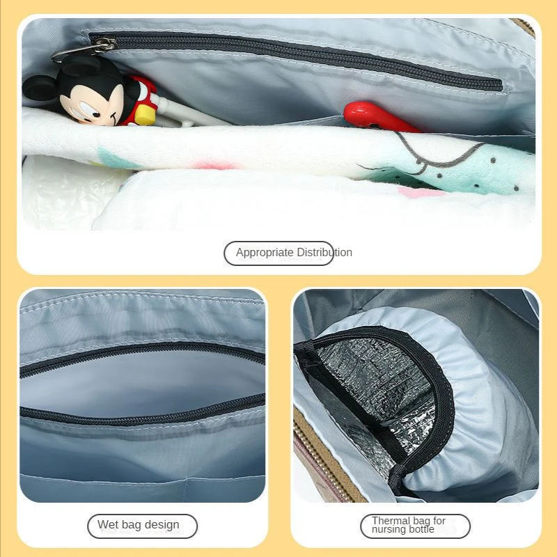 Disney Purse Diaper Bags for Women Mickey Shoulder Bag Tote Mom with Insulated Baby for Women Summer Fashion Luxury Handbags