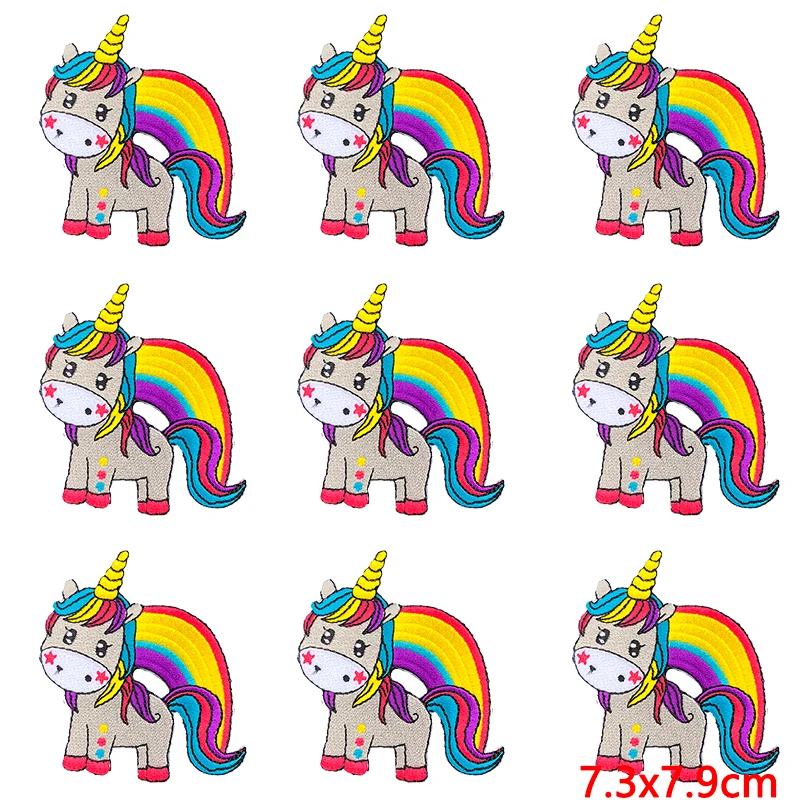 

10Pcs/Pack Dinosaur Patch Thermoadhesive Patches For Clothing Cartoon Unicorn Iron on Patches on Backpack/Hat