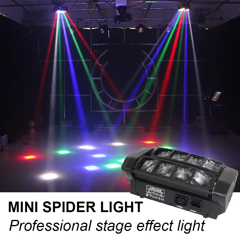 Mini Moving Head Spider Light 8x10W RGBW Beam Light Big Effect DJ Disco Nightclub Party Stage Lighting