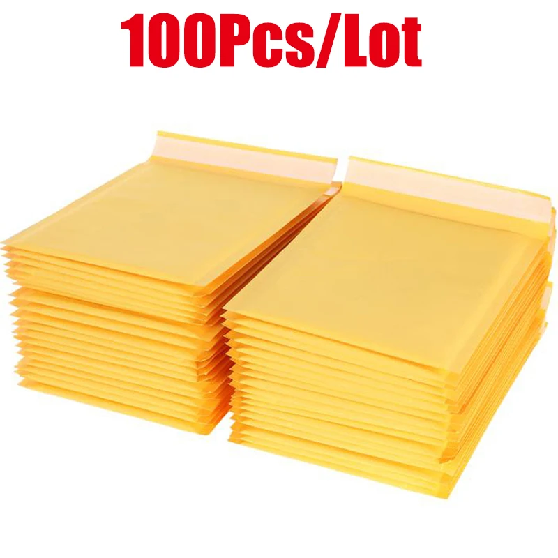 100PCS/Lot Kraft Paper Bubble Envelopes Bags Different Specifications Mailers Padded Shipping Envelope With Bubble Mailing Bag