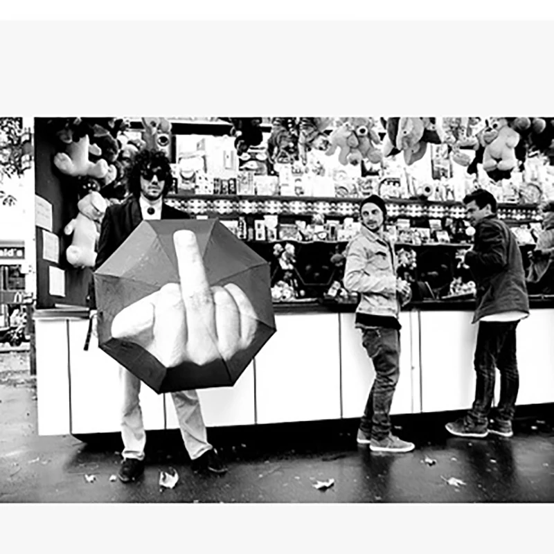 Креативный крутой складной зонт с рисунком среднего пальца дождевые зонтики