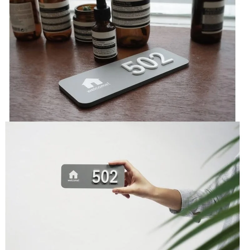 Номера для дома снаружи современные акриловые наклейки с цифрами простота