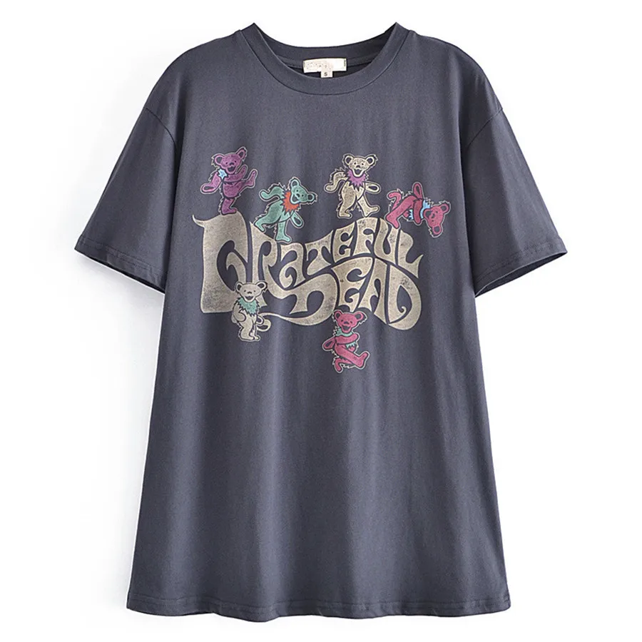 

Elmsk Cartoon Bear Pattern O-neck Cotton Summer T Shirt Women Camisetas Verano Mujer 2022 Women Harajuku Tshirt Tops