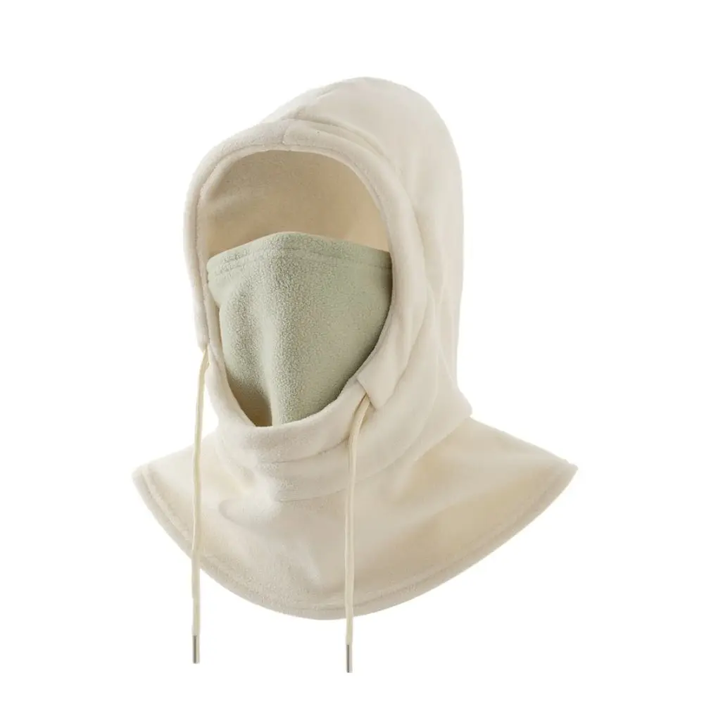 Мягкая термофлисовая шапка-балаклава ветрозащитный пуловер на шнурке теплая