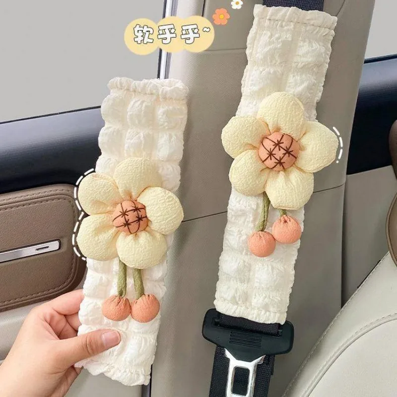 Симпатичный чехол для ремня безопасности пара удлиненных украшений в мультяшном