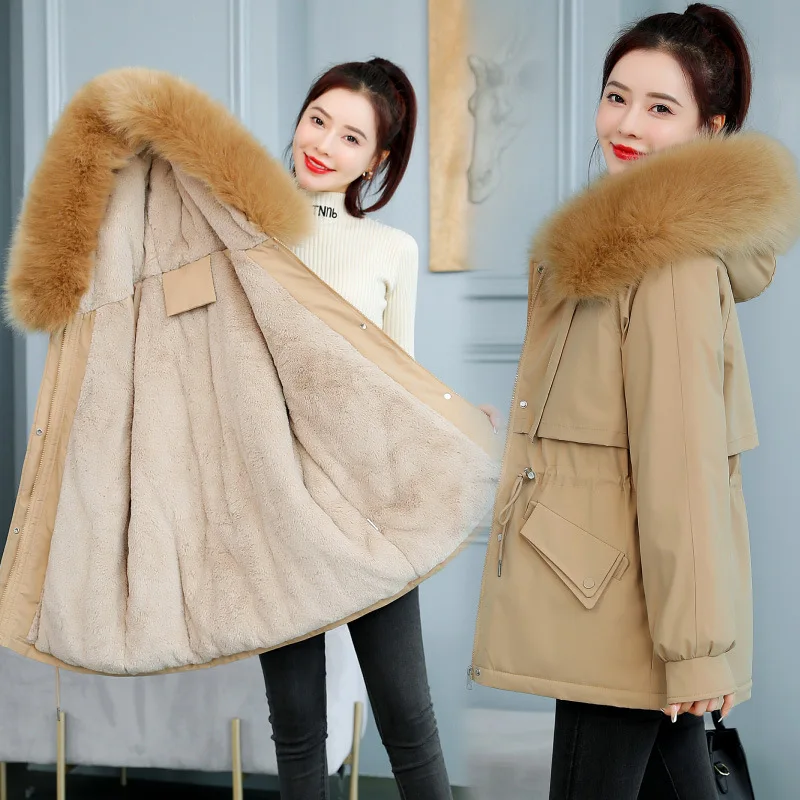 Fur and Thicken Pai Overcomes Women's Short Coat 2023 Winter New Women's Down Cotton Coat Cotton Coat Women's Winter