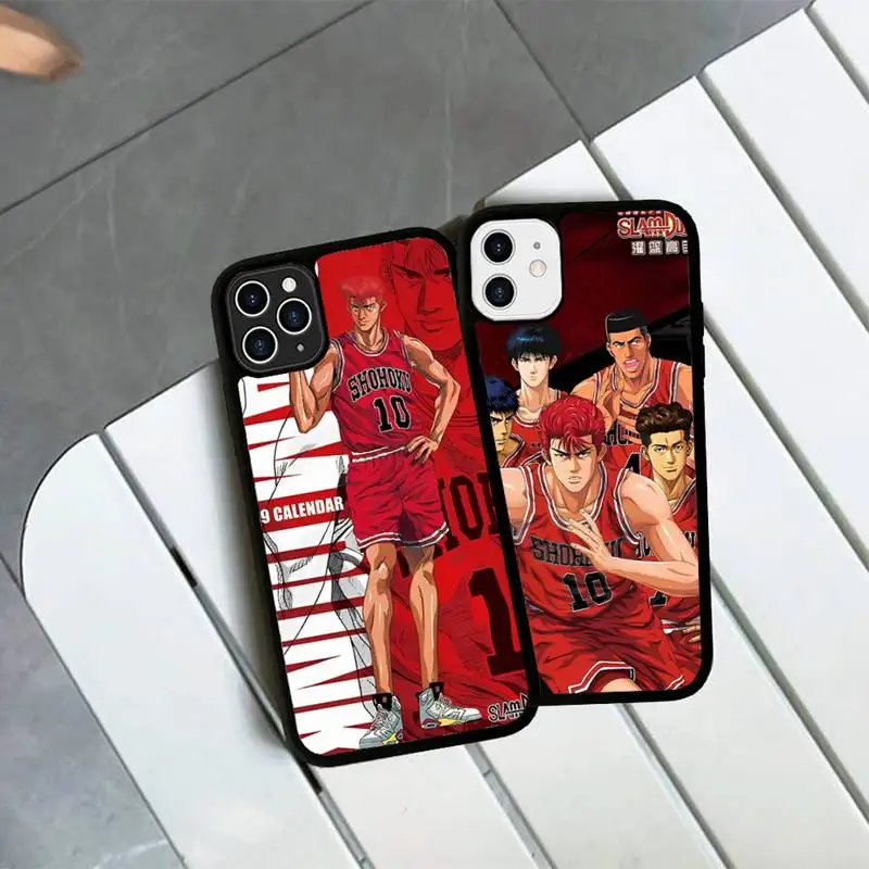 

Basketball Slum Dunk Phone Case Silicone PC+TPU Case for iPhone 11 12 13 Pro Max 8 7 6 Plus X SE XR Hard Fundas