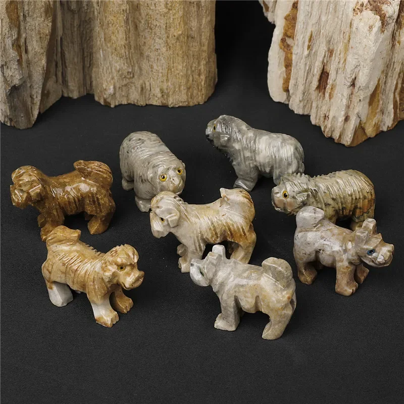 Натуральный сапонит милые фигурки животных коллекционный подарок настоящий