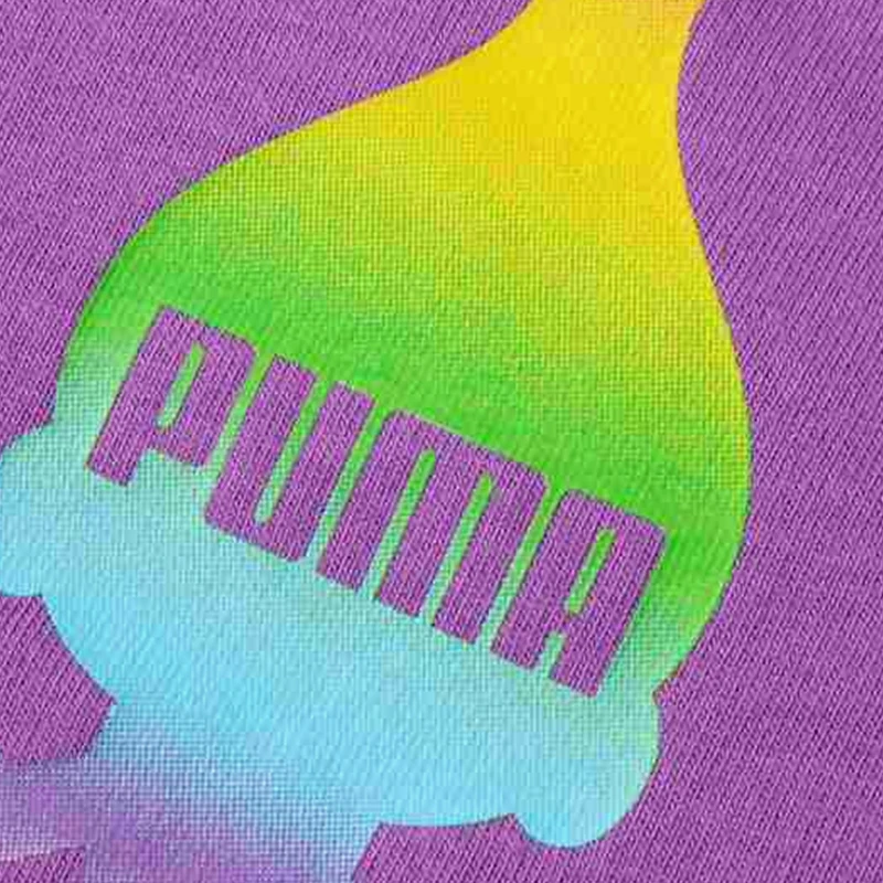 Фото Оригинальная футболка Puma TROLLST с круглым вырезом и короткими рукавами, с градиентным принтом в стиле мультфильма, модель 624816-50. №4