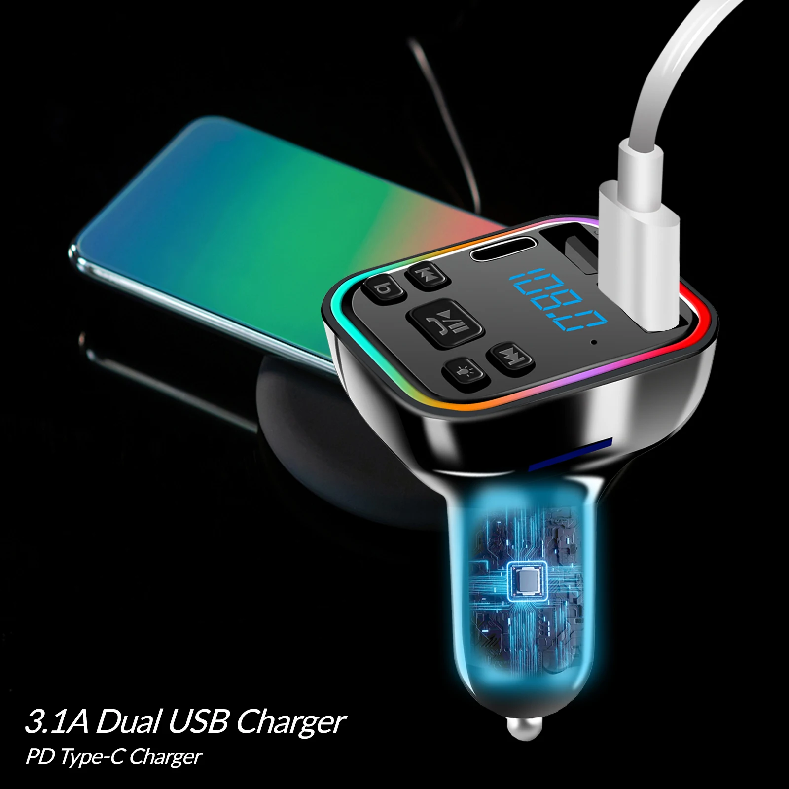 Автомобильный Bluetooth-приемник 2. 0 FM-передатчик в комплекте |